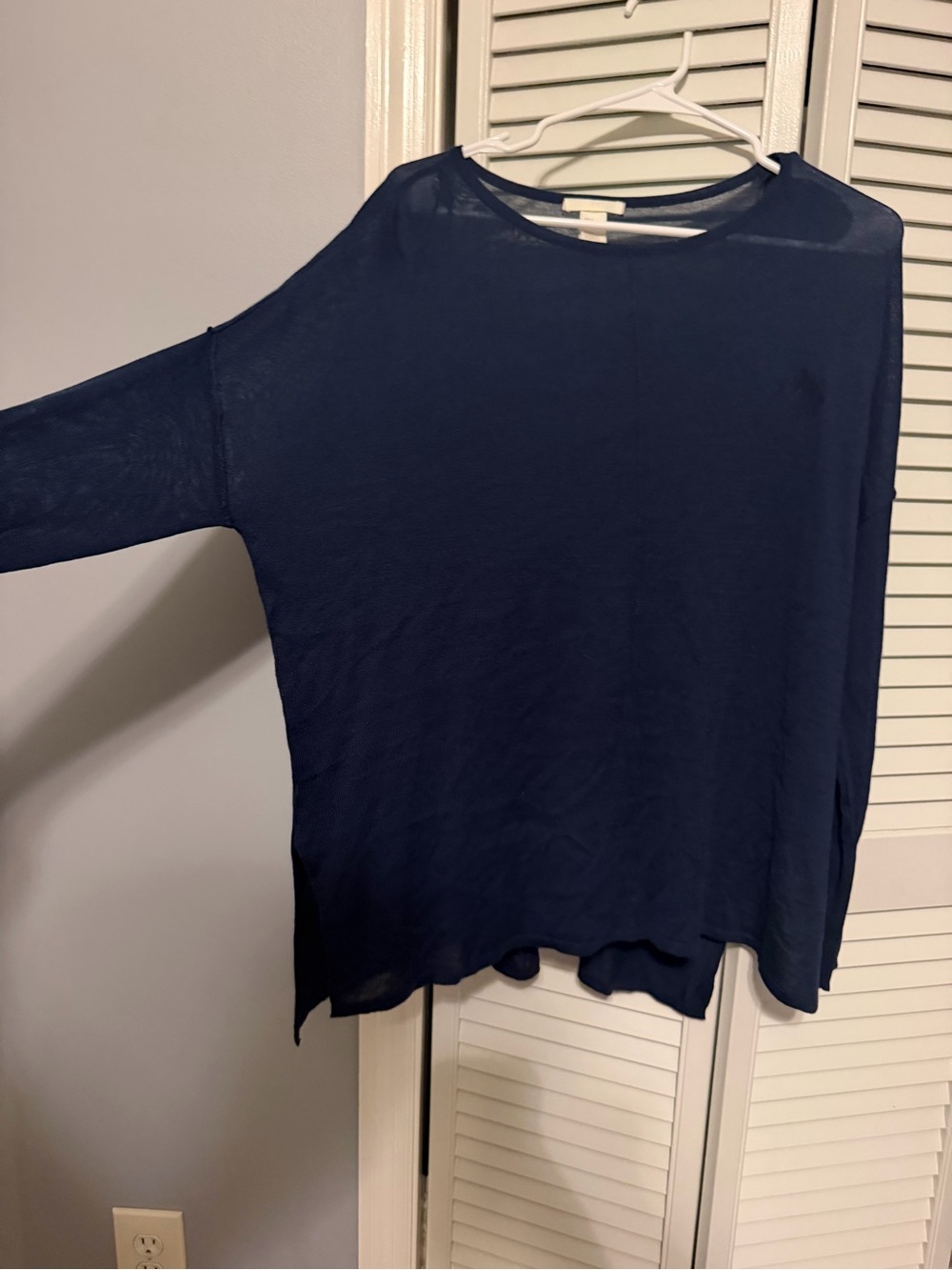 H&M Navy Blue Lightweight Long-Sleeve Top